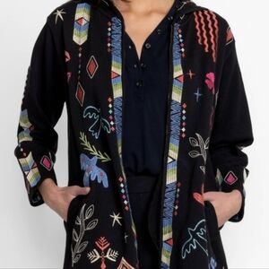 Johnny Was Milley French Terry Hooded Zip Coat Med NWT